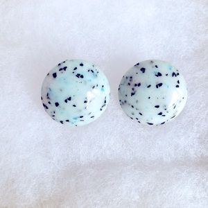 7/8” Vintage Blue Stone and Speckled Clip-Ons